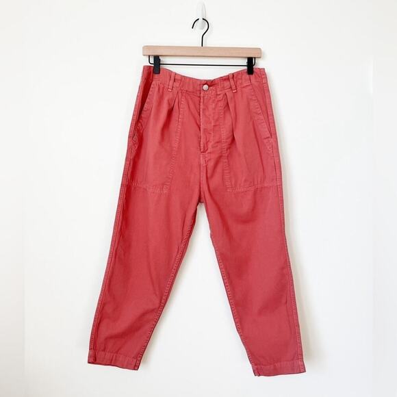 Sundry Pants - Sundry Croft Crop Pants Size 29 Deep Pockets Pink / Terra Cotta Cotton